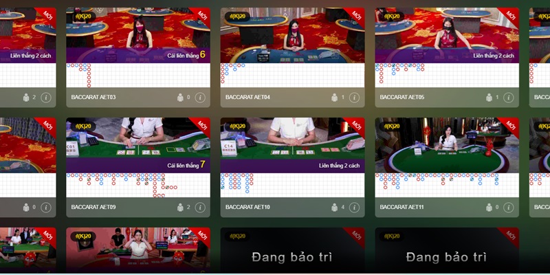 Các sảnh game Casino đa dạng và đẳng cấp